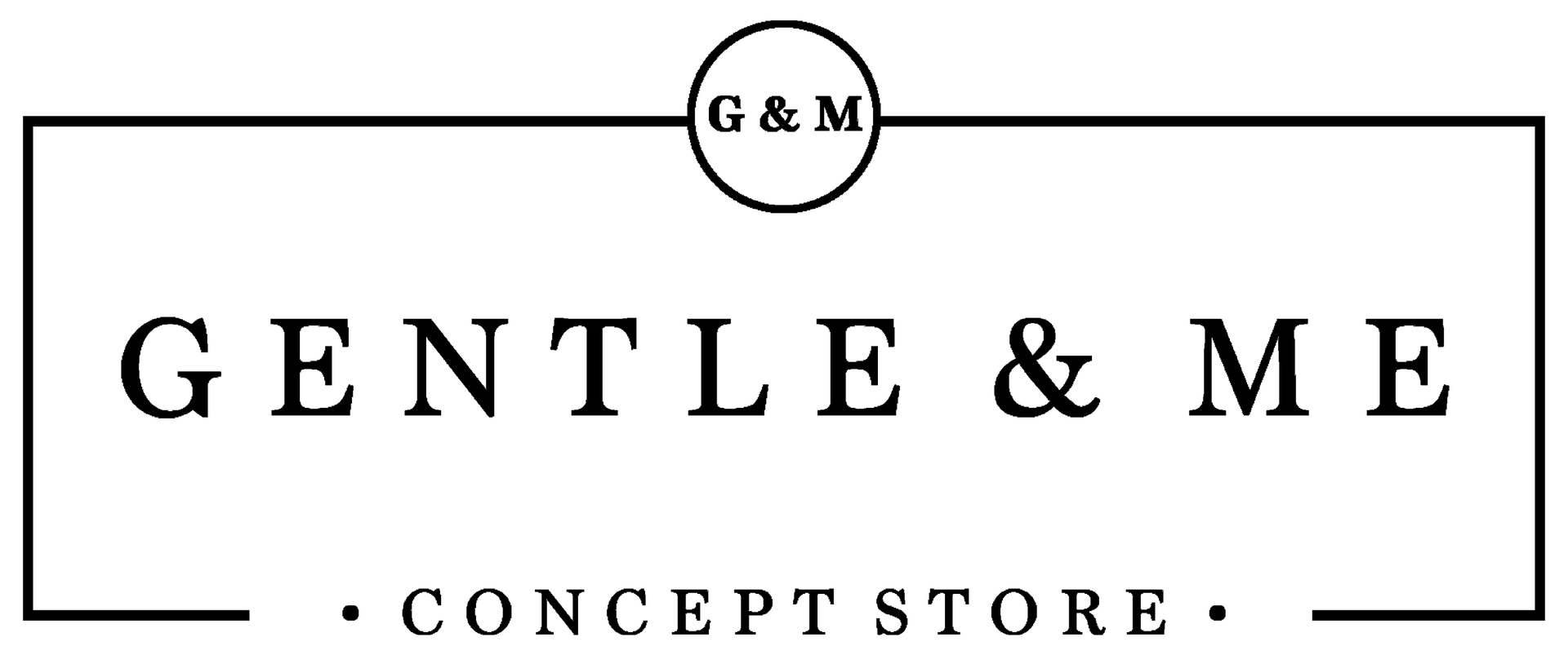 Het logo voor gentle & me concept store is zwart-wit.