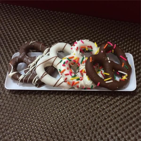 assorted chocolate pretzels