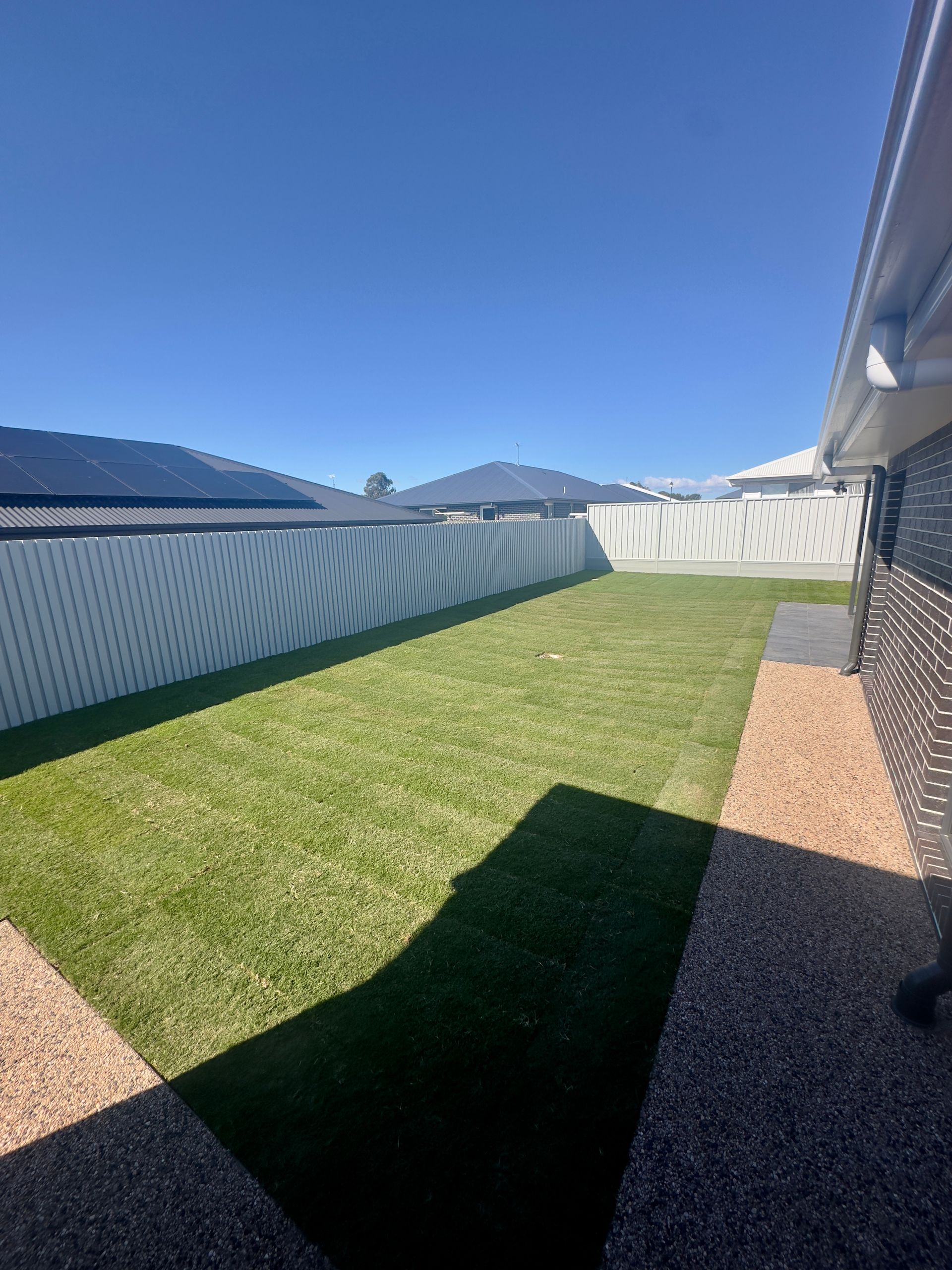 A Sprinkler Is Spraying Water On A Lush Green Lawn — Joe's Turf In Spring Creek, QLD