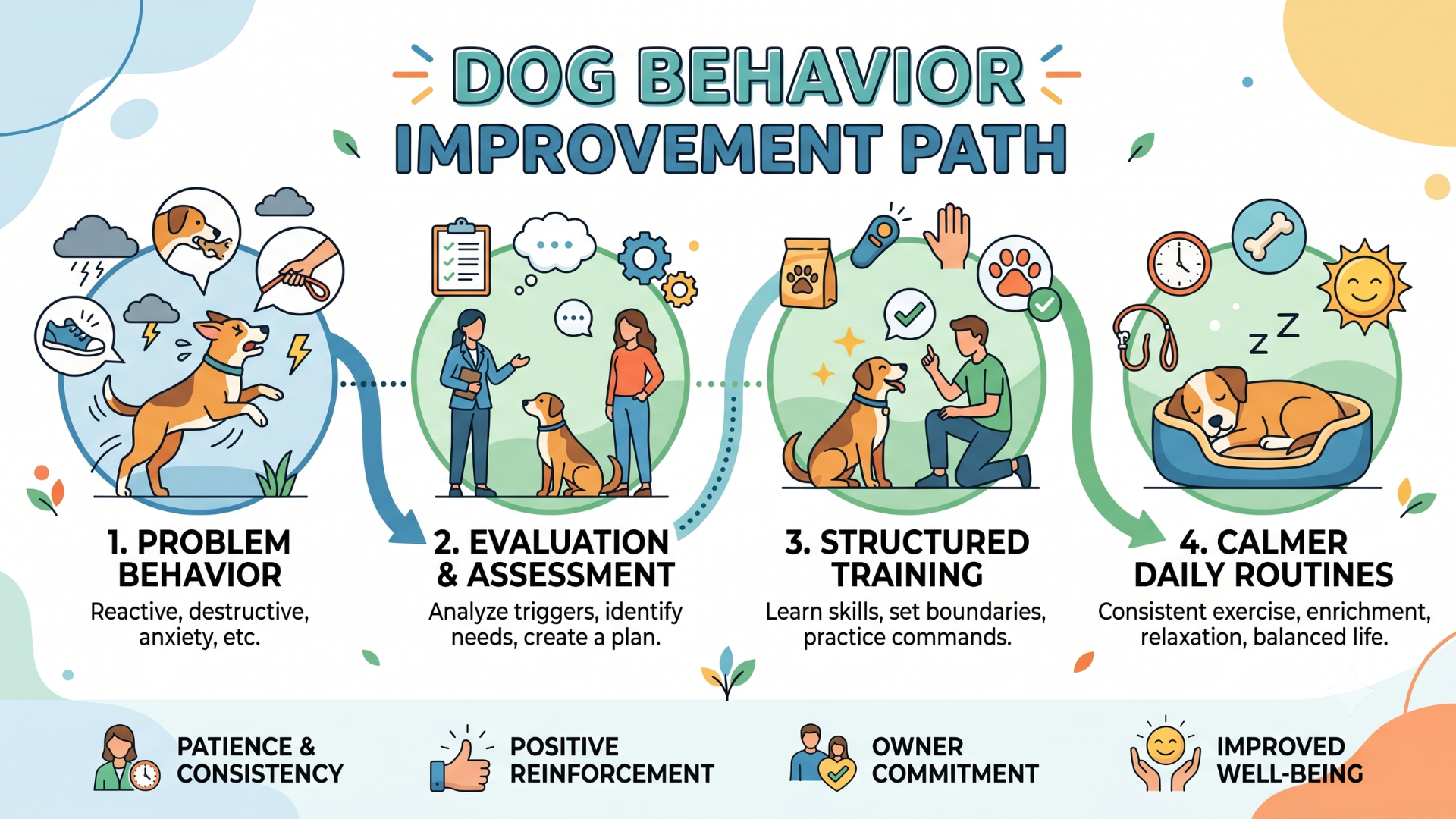 dog behavior rehabilitation training process