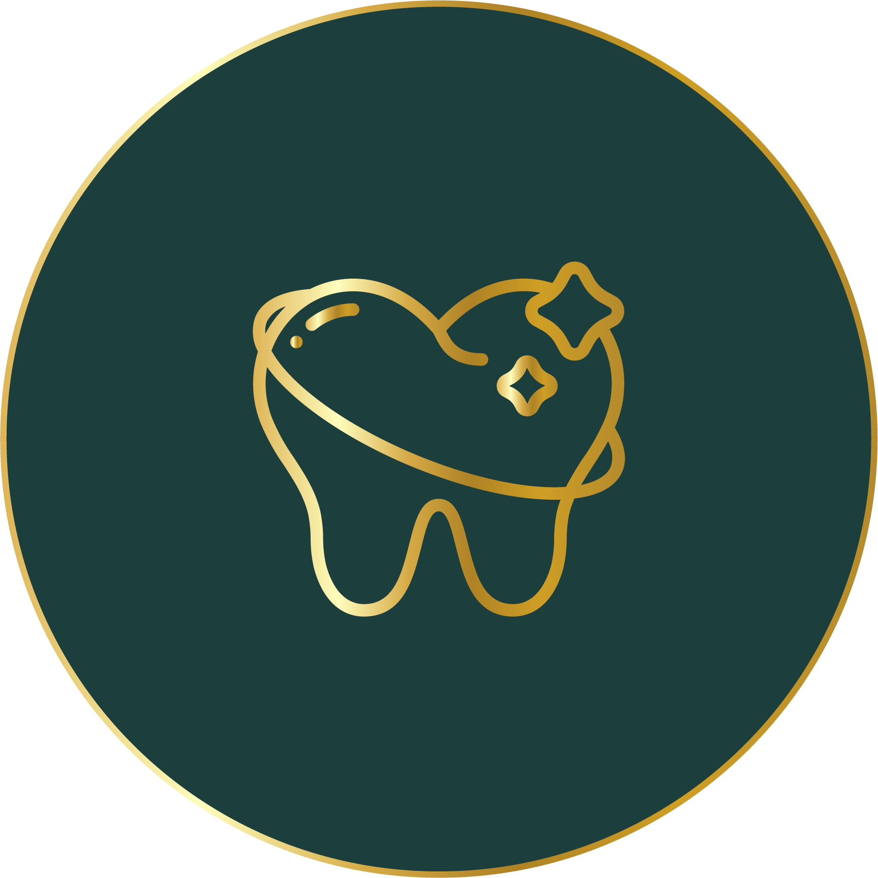 An icon of a tooth with a heart shaped crown on a green background.