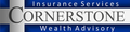 Cornerstone Insurance Services and Wealth Advisory logo. Blue and white colors.