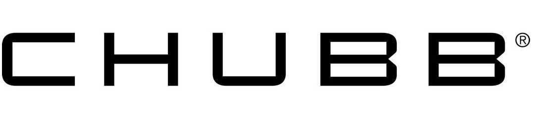 A black and white logo for chubb on a white background