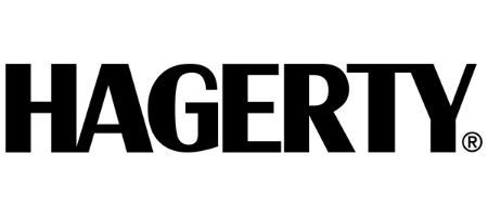 The hagerty logo is black and white on a white background.