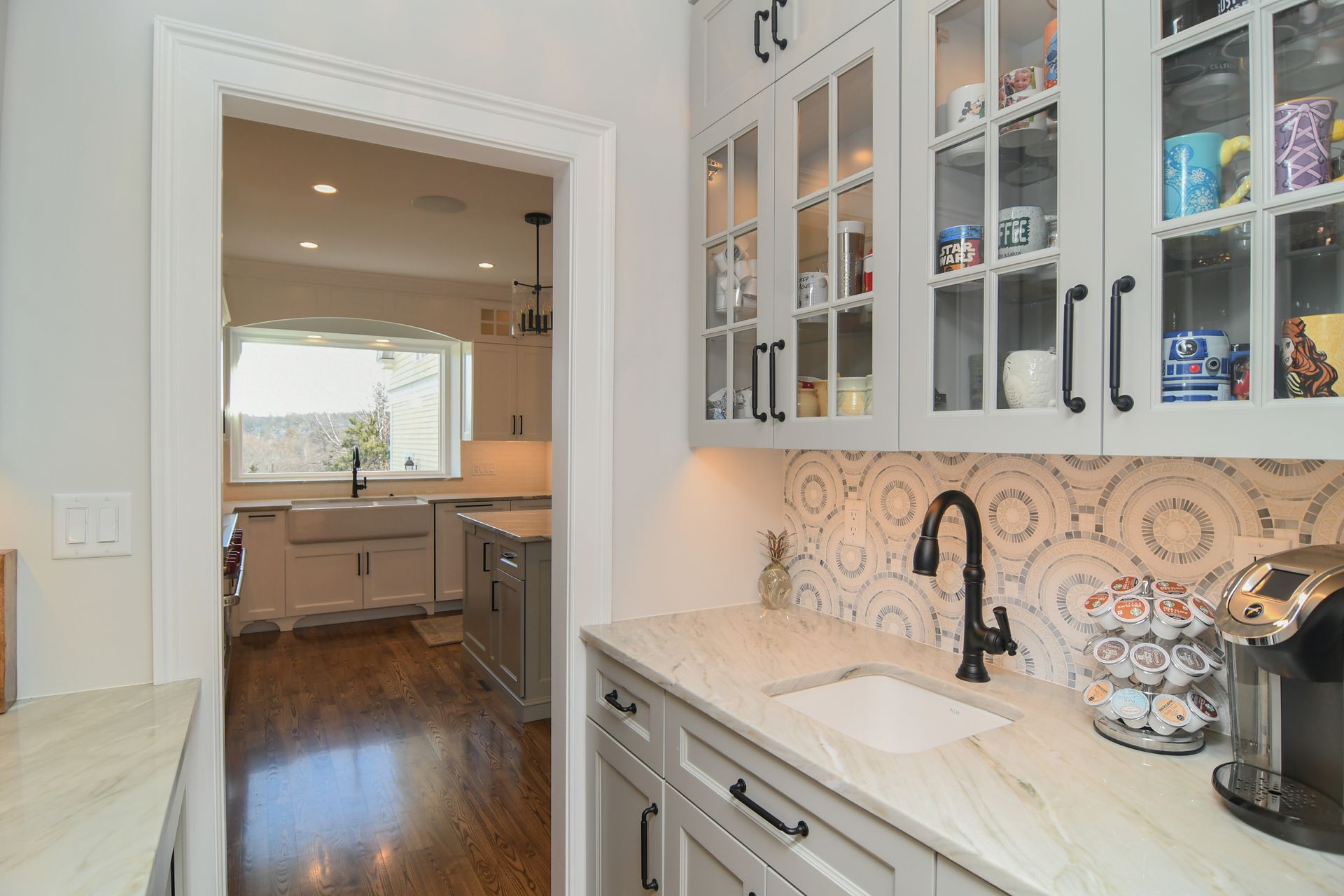 Groton MA_Large Gray and White Kitchen