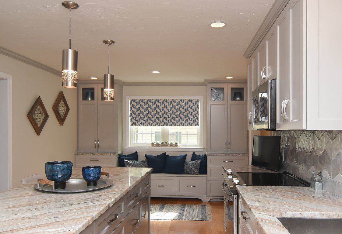 Grey and Blue Kitchen Cabinet ideas
