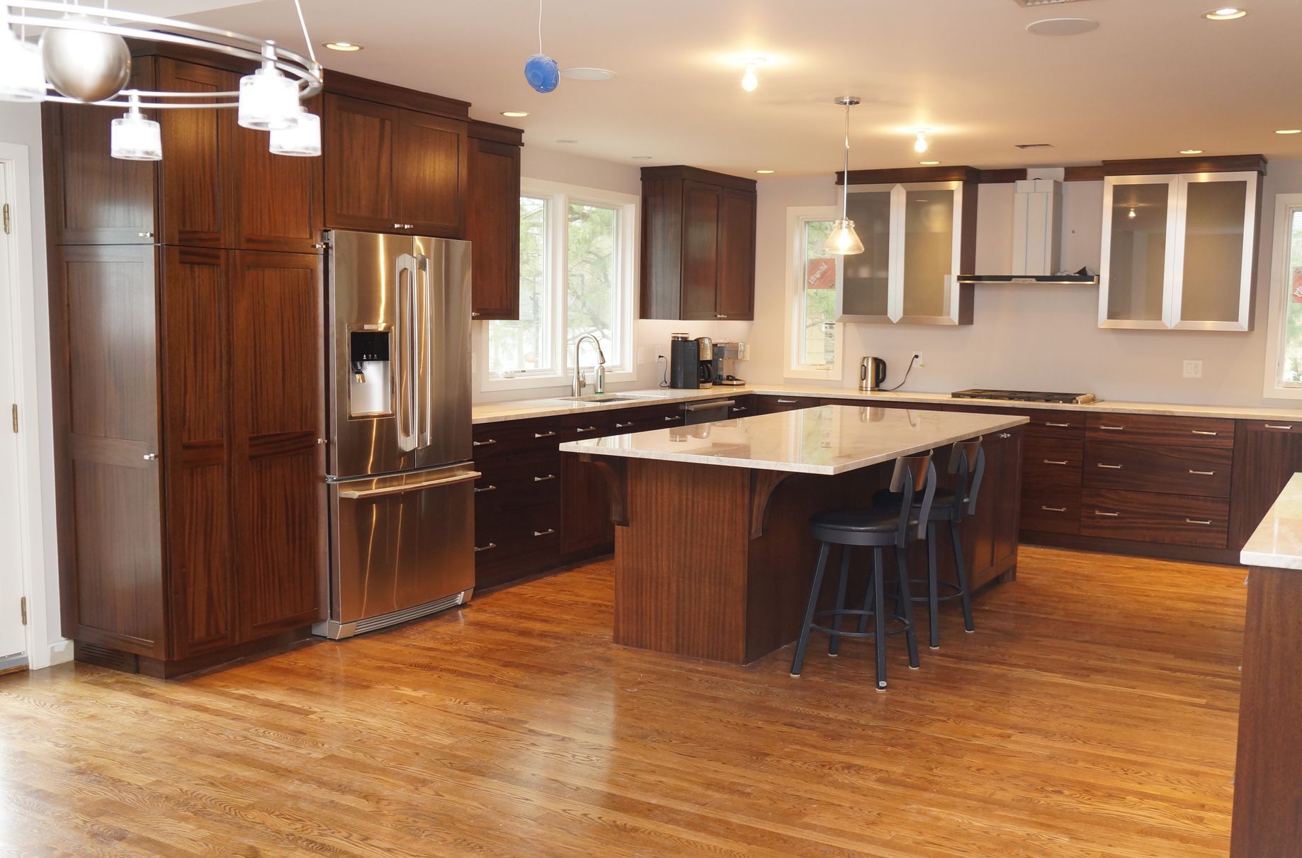 Walnut Kitchen Cabinets | Ribbon Mahogany | Custom Made | Taylor Made Cabinets Leominster MA