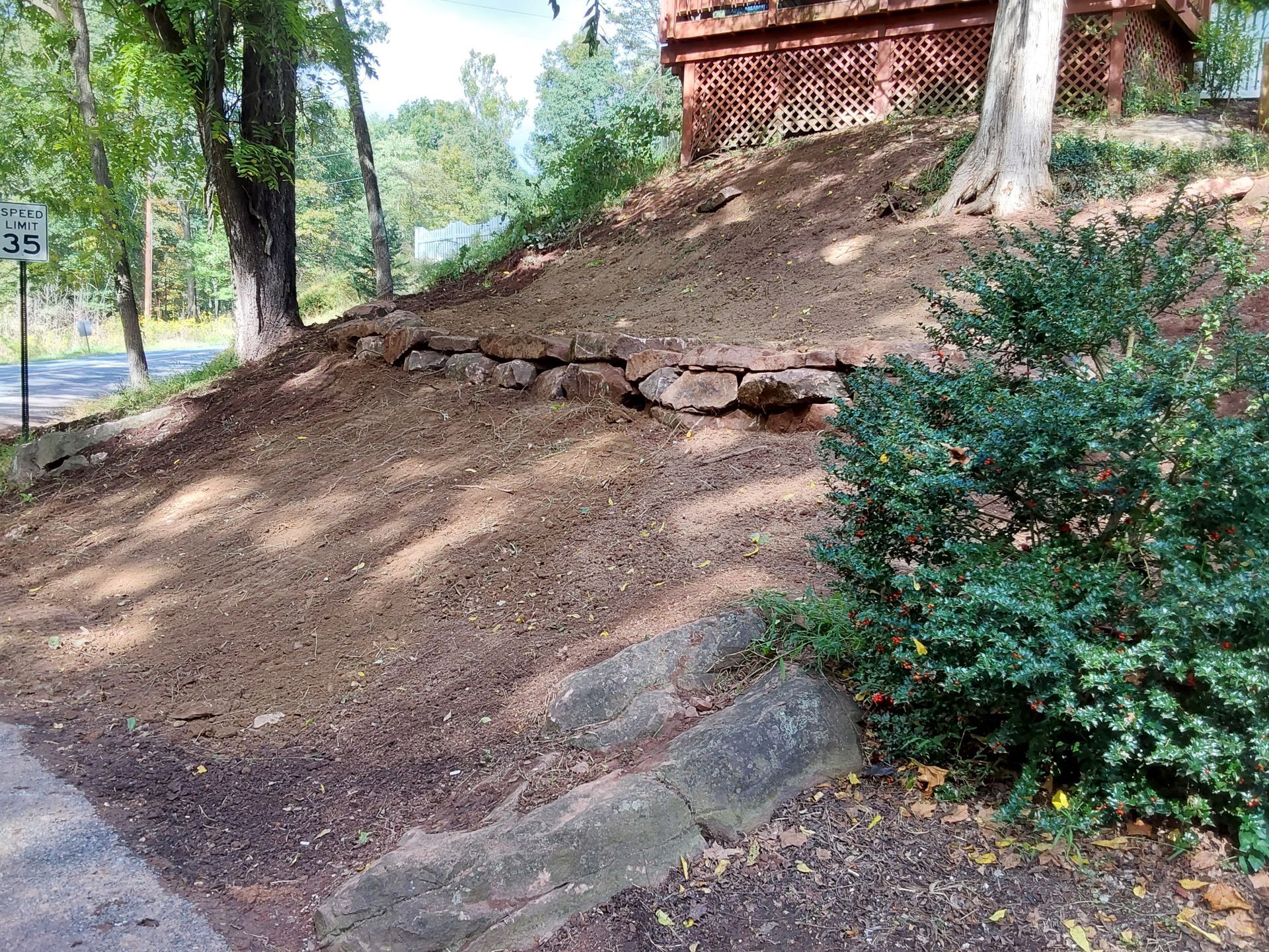 a lot of dirt and rocks on the side of the road