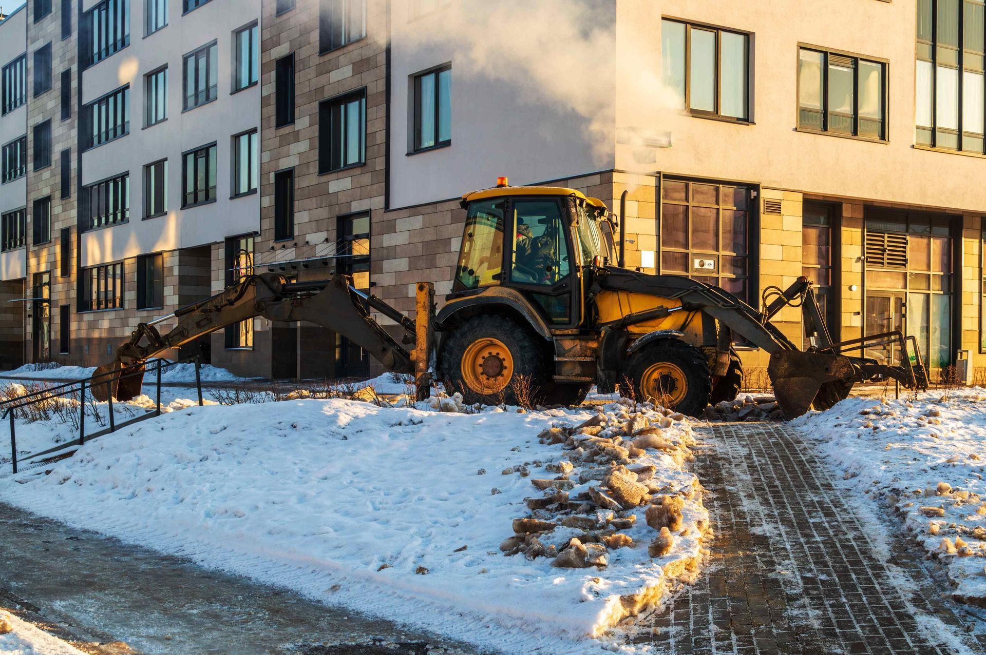 snow removal using heavy equipment