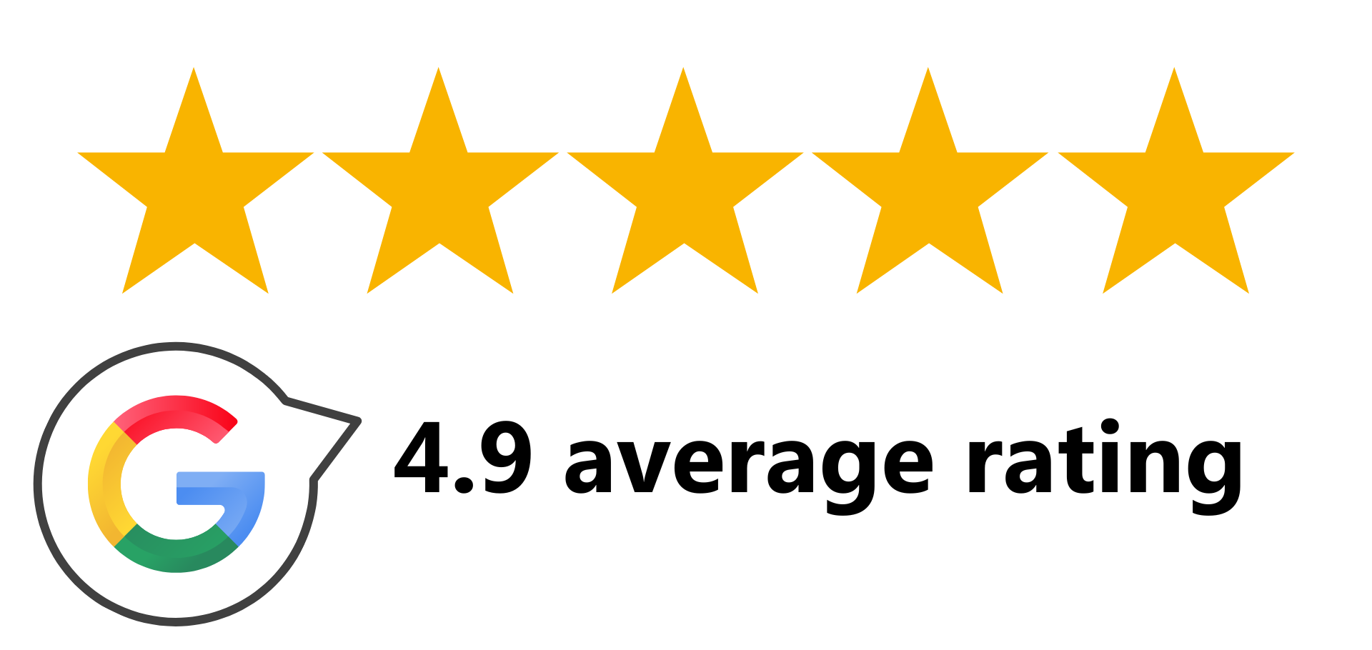 Five gold stars with