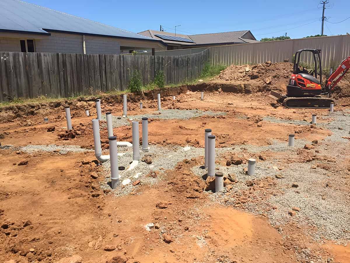 A Slab Drainage Getting Ready For A New House — No Risk Plumbing Kyogle Pty Ltd in Geneva, NSW