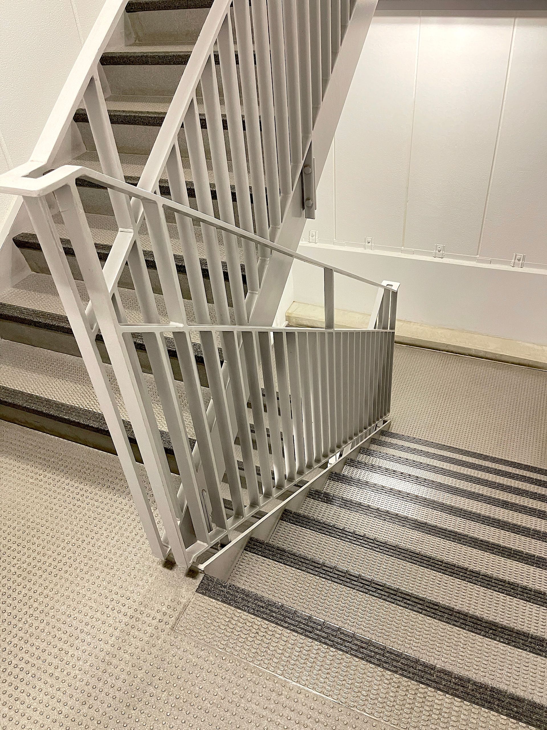 Commercial stairwell with durable flooring