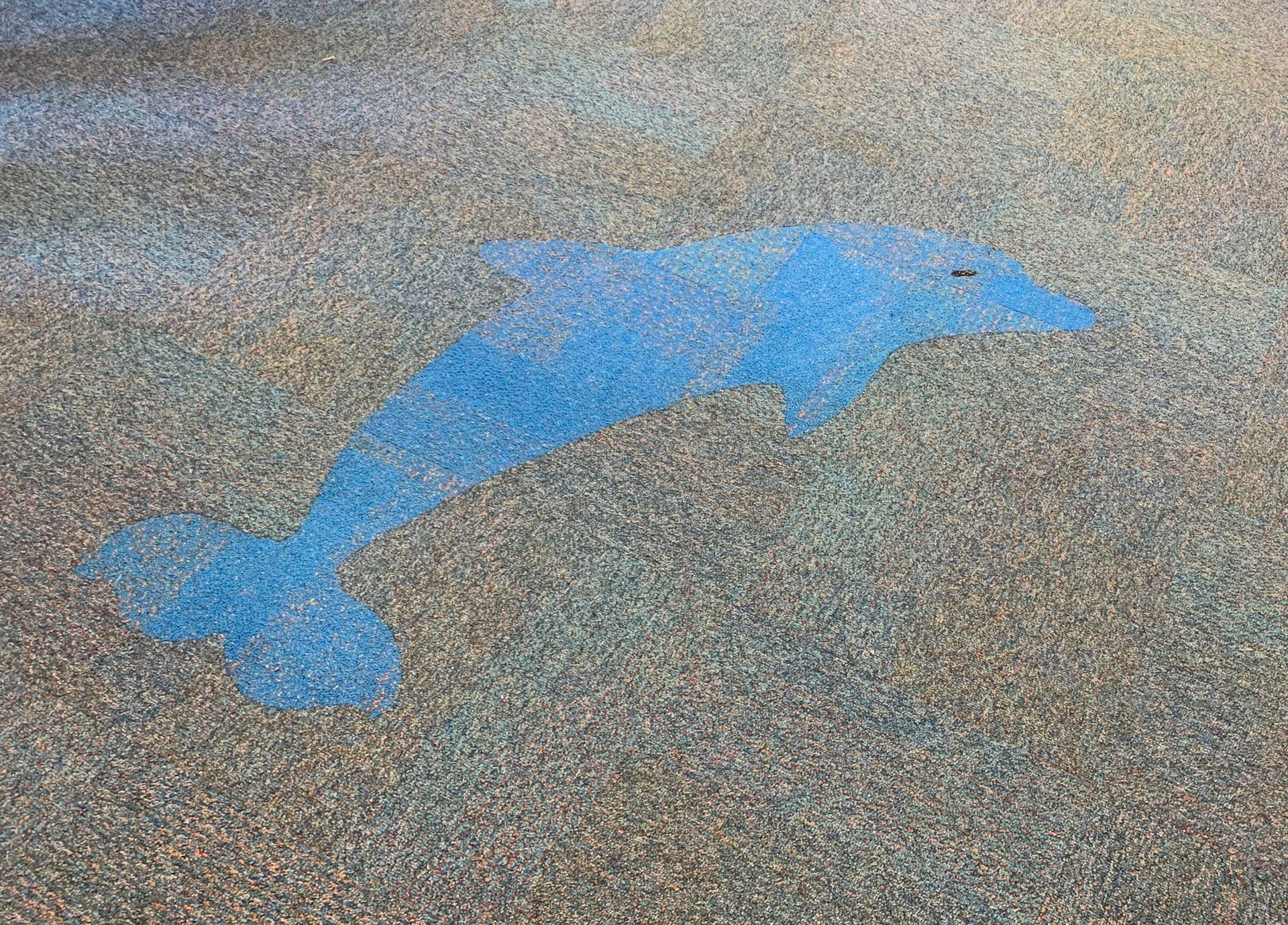 Custom dolphin design in commercial carpet flooring