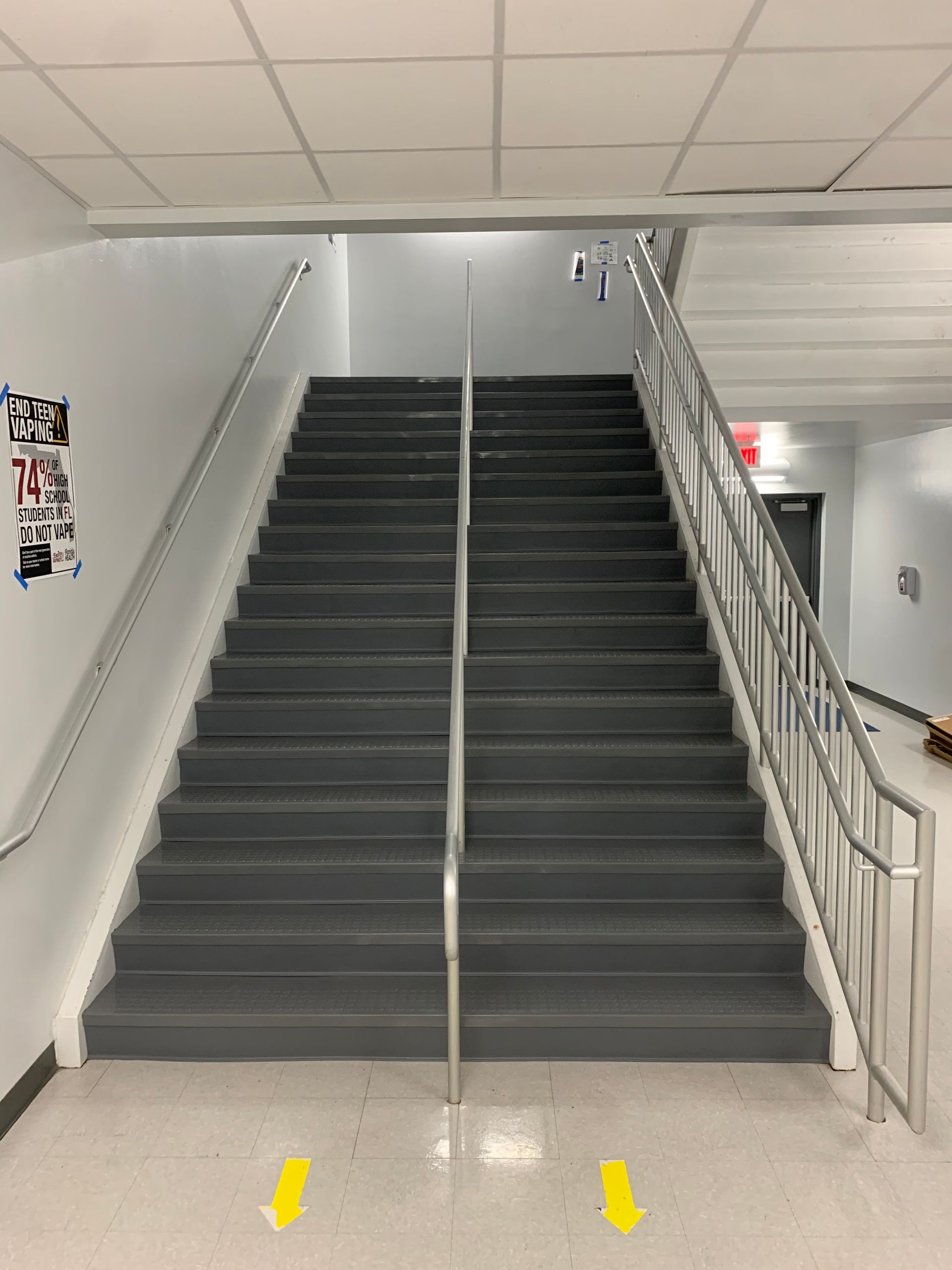 Commercial stair flooring in a public facility