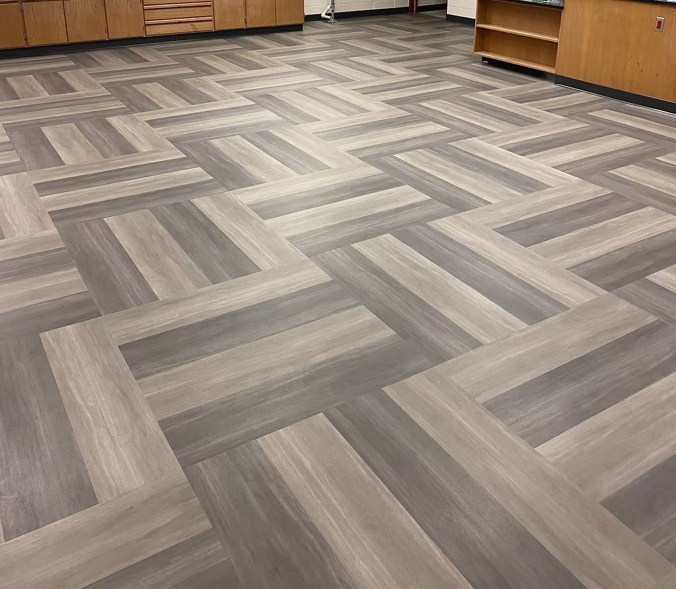 Gray patterned commercial carpet tile flooring