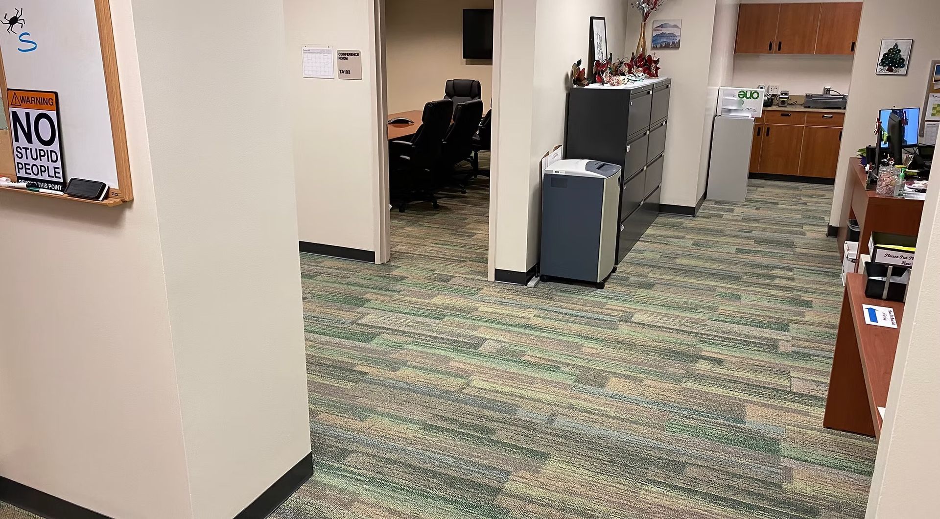 Commercial carpet flooring installed in a Florida facility