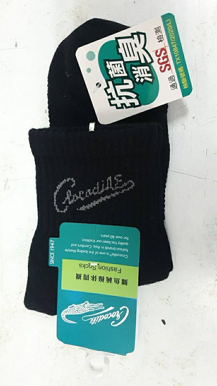 CR9012鱷魚抗菌特殊網狀二分之一襪-加大  ,鱷魚老牌子