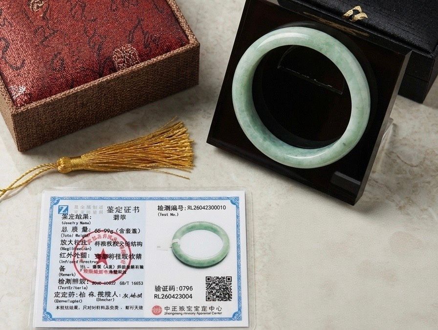 天然 翡翠圓條手鐲_2