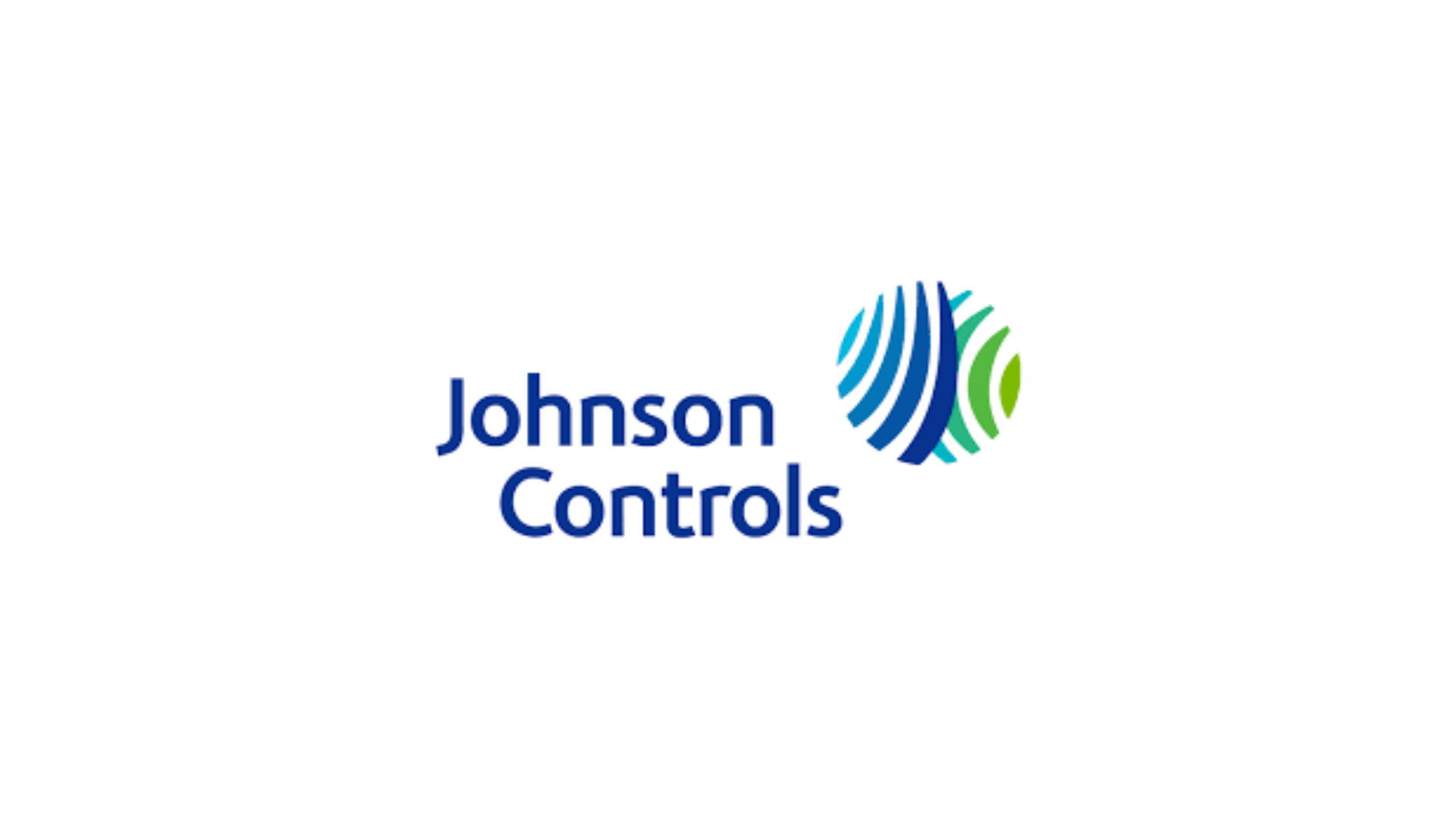 The logo for johnson controls is a blue and green circle.