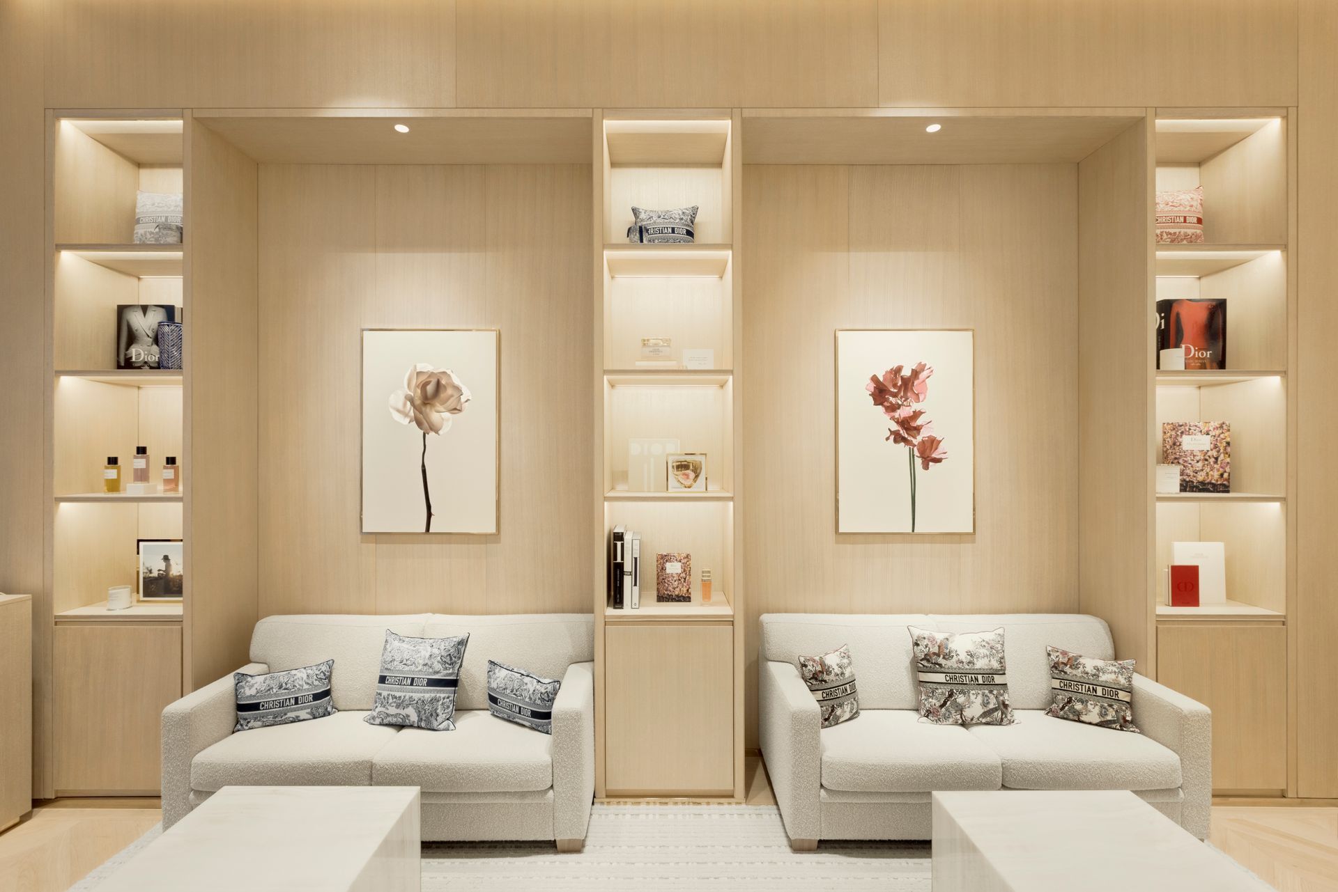 La salle d'attente du spa Dior à Doha