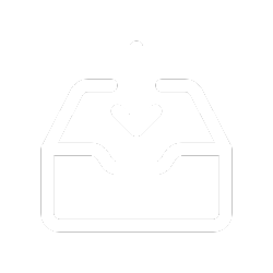 Open box with downward arrow, indicating download.