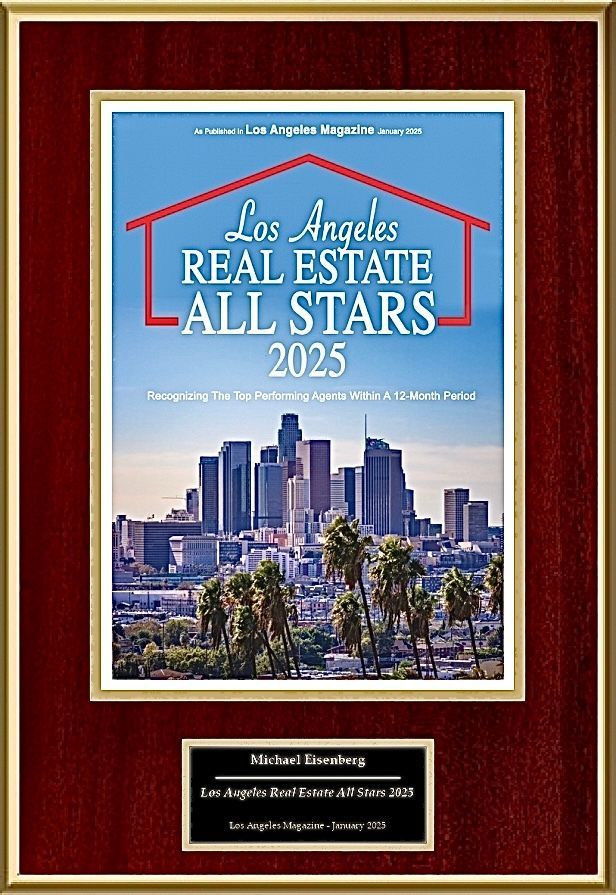 Los Angeles Magazine Real Estate All Stars 2025 plaque for Michael Eisenberg