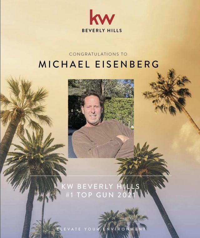 KW Beverly Hills #1 Top Gun 2021 award for Michael Eisenberg