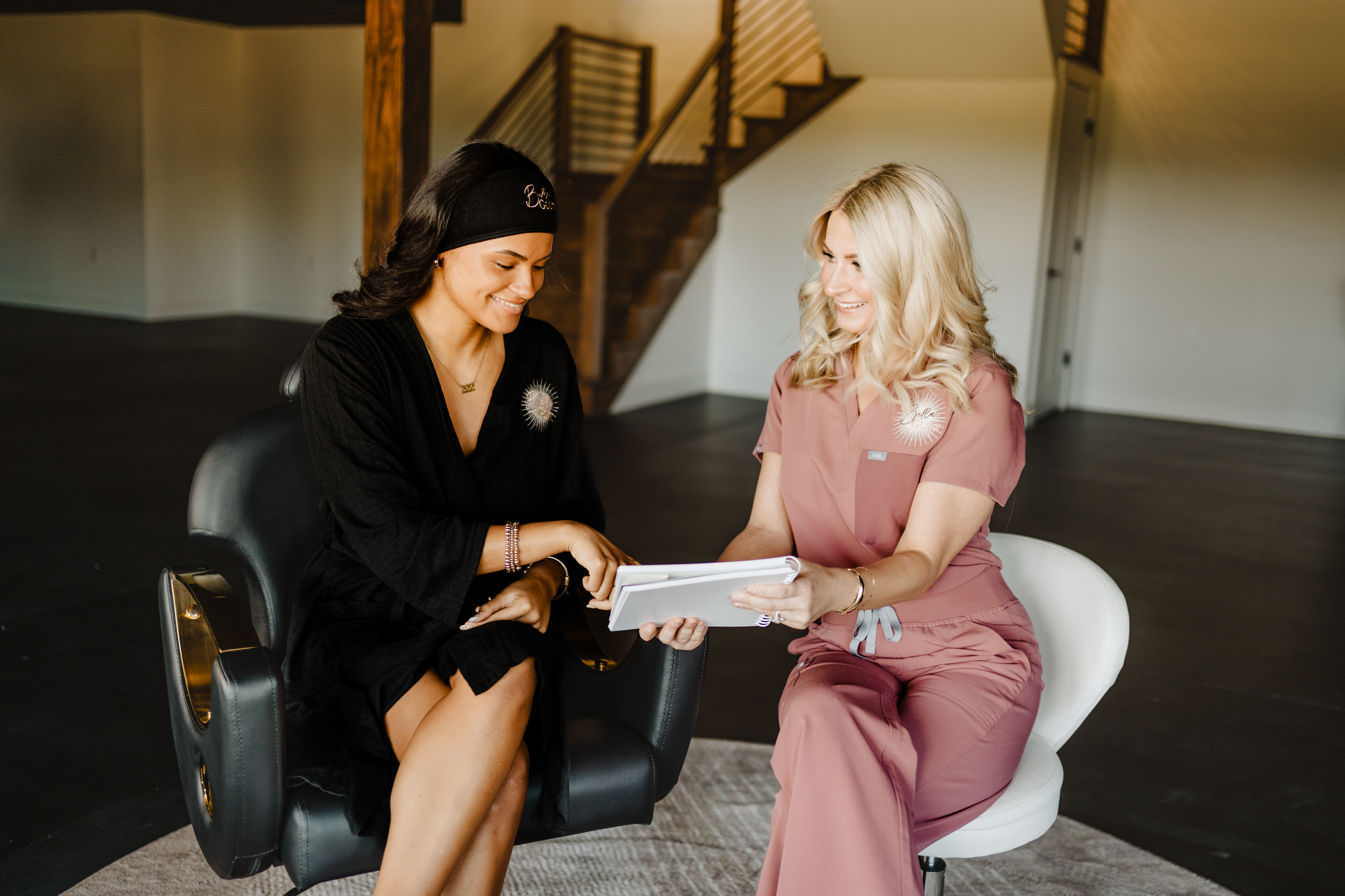 A person is standing on a scale with their feet on it.