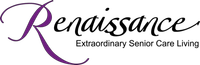 Logo for Renaissance: Extraordinary Senior Care Living, featuring a large purple