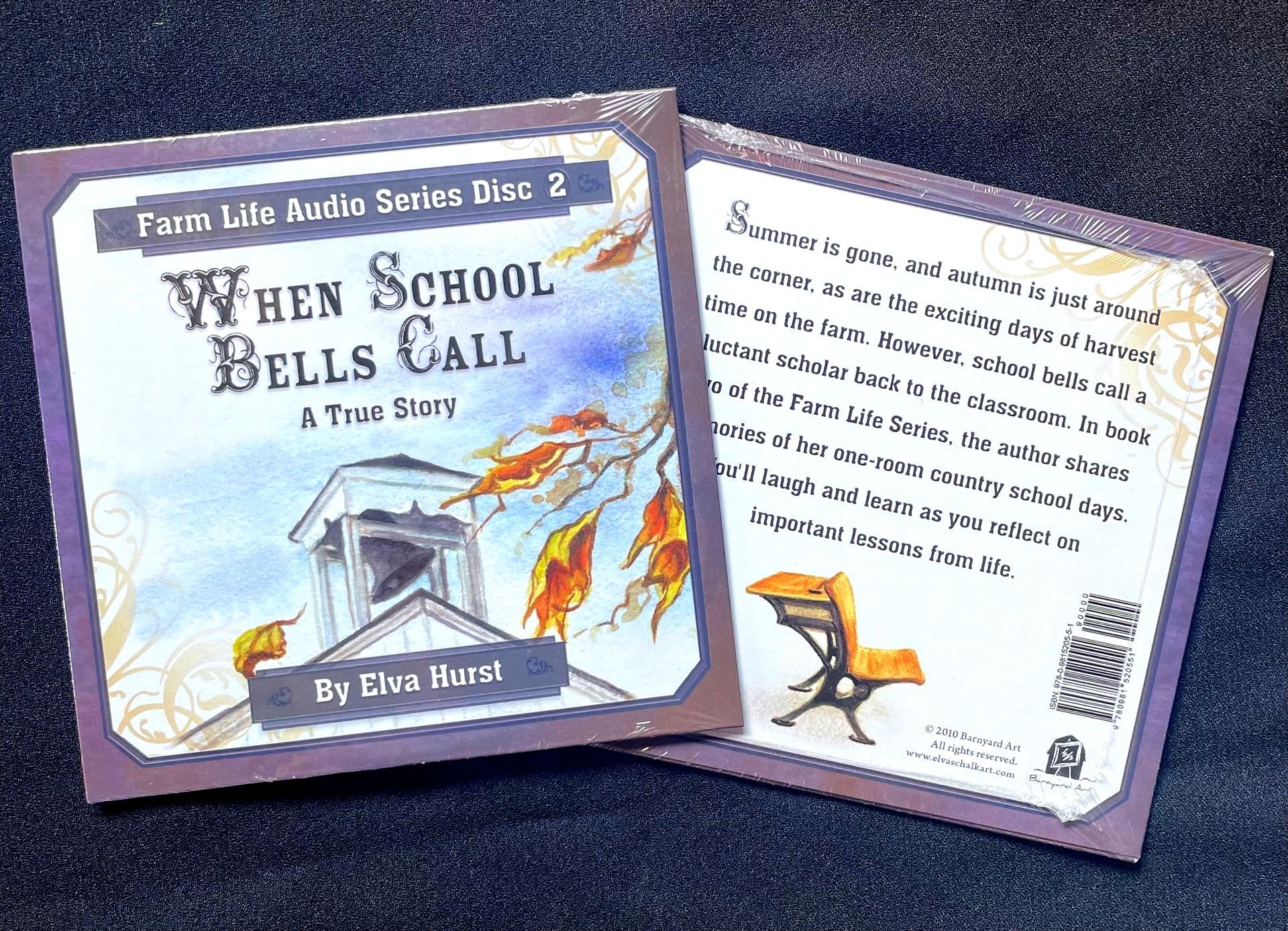 A book called when school bells call is sitting on a table.