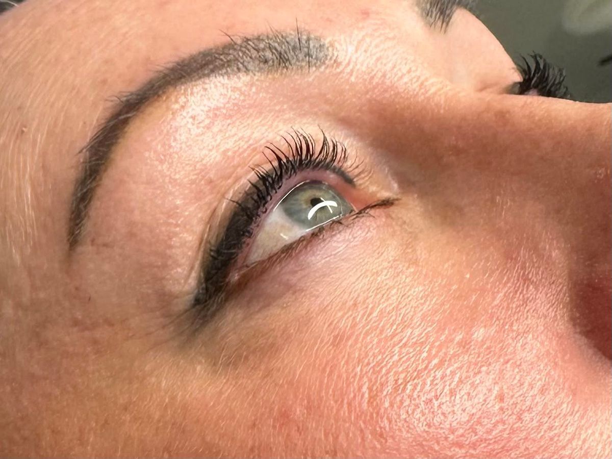 Close-Up Of A Client's Fresh Lash Lift