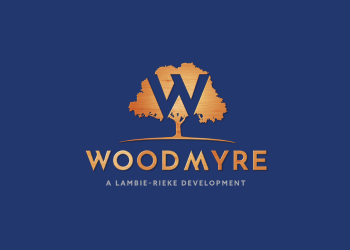 A logo for woodmyre a lambie-rieke development