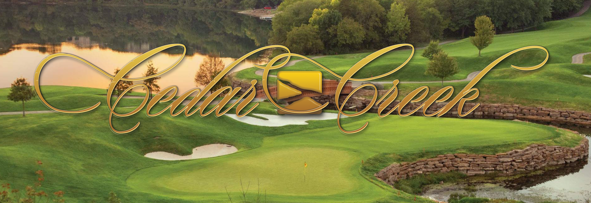 A picture of a golf course with the words golden creek on it.