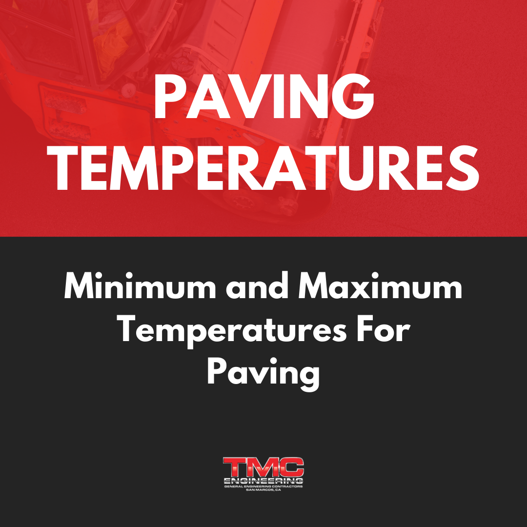 A poster that says paving temperatures minimum and maximum temperatures for paving
