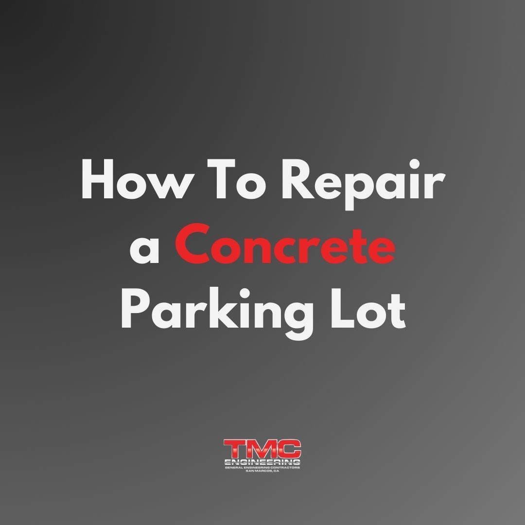 A poster that says how to repair a concrete parking lot