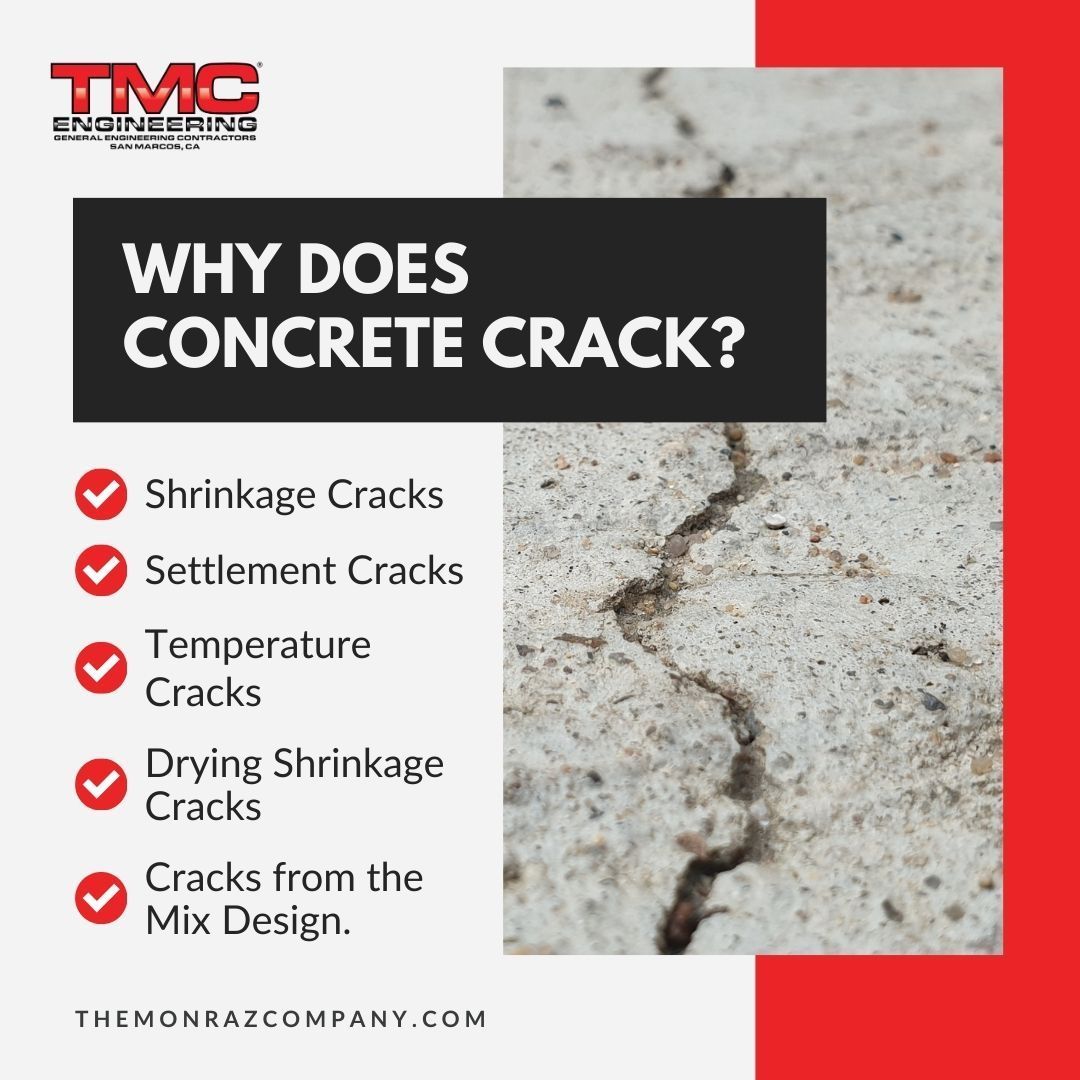 A poster explaining why concrete cracks