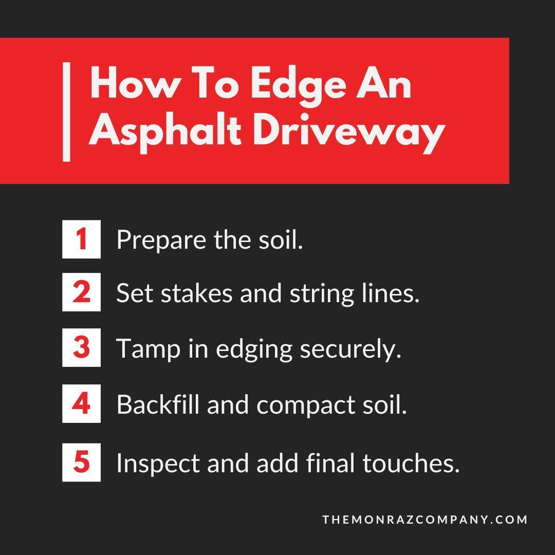 A poster that says how to edge an asphalt driveway