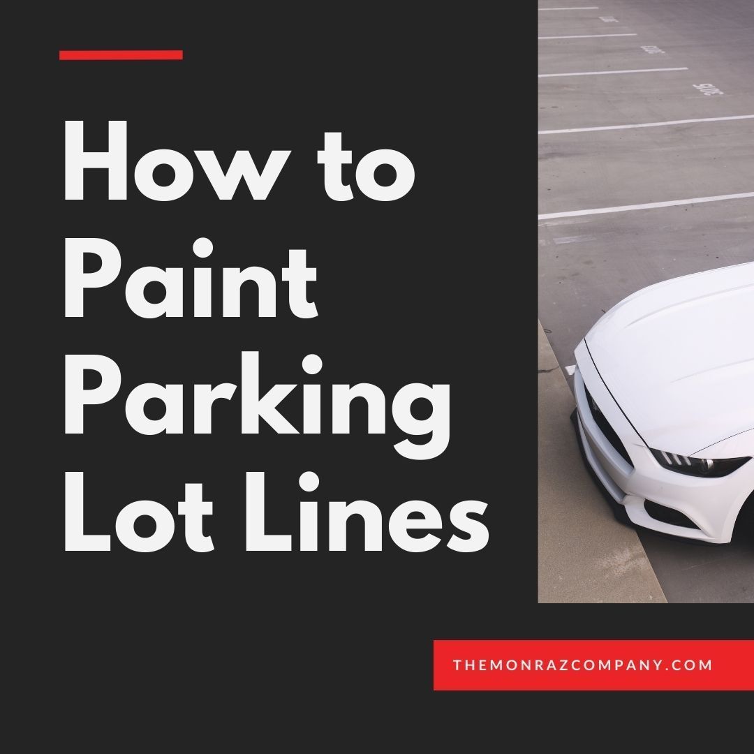 A white car is parked in a lot with the words how to paint parking lot lines