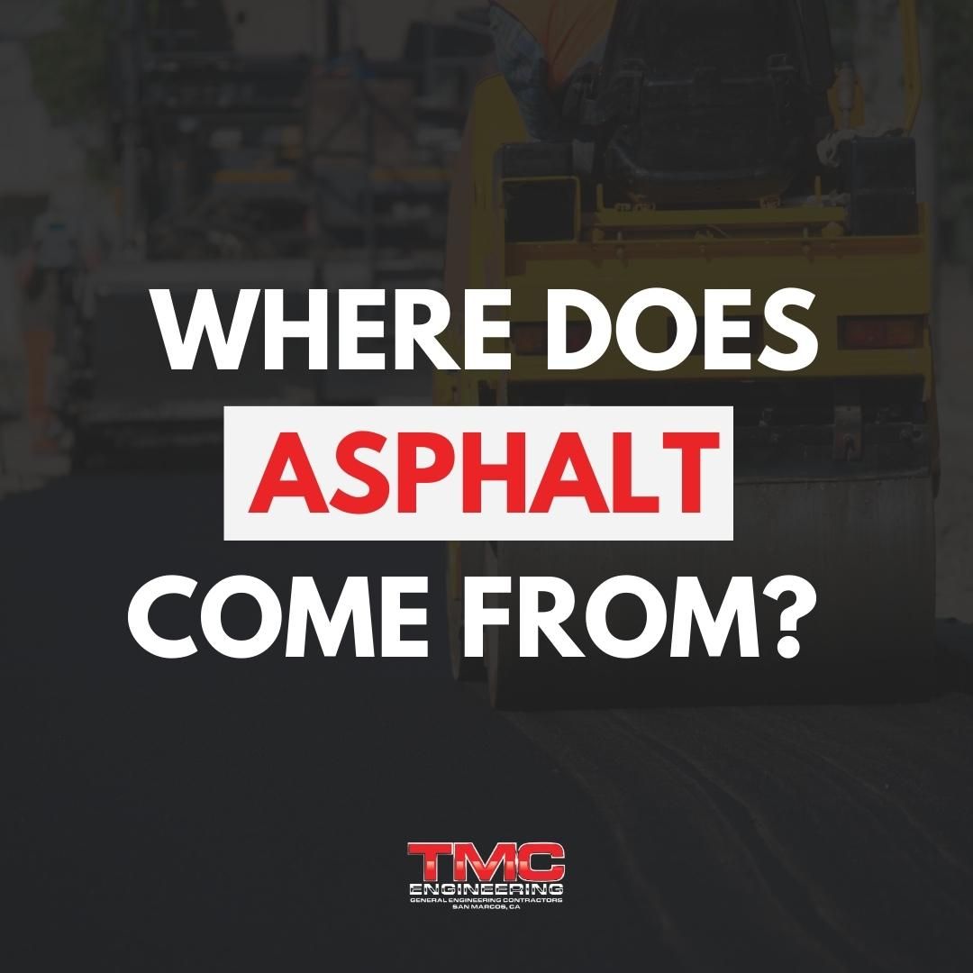 A poster that says where does asphalt come from
