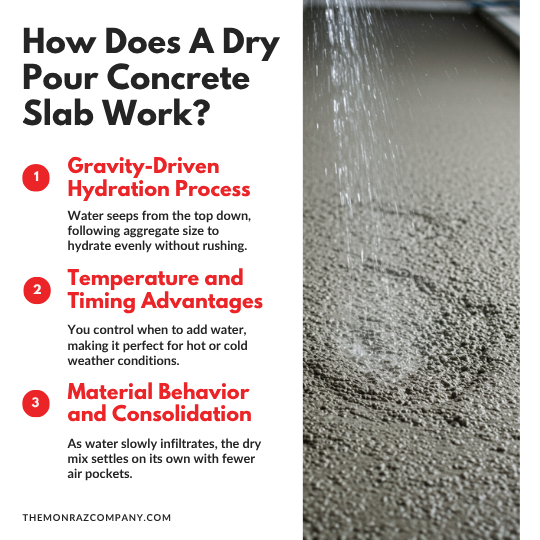 how does a dry pour concrete slab work