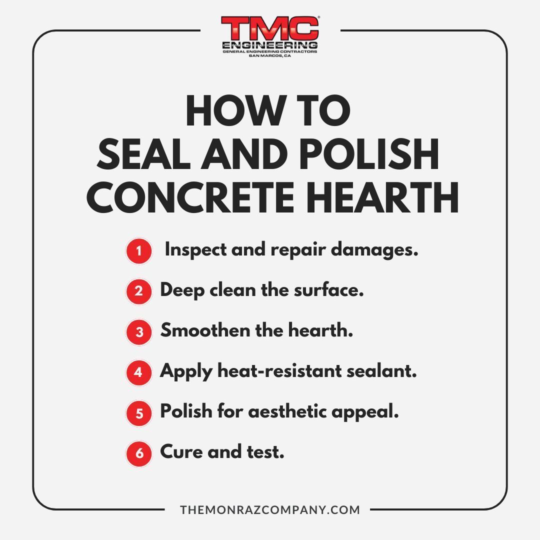 how to seal and polish concrete hearth