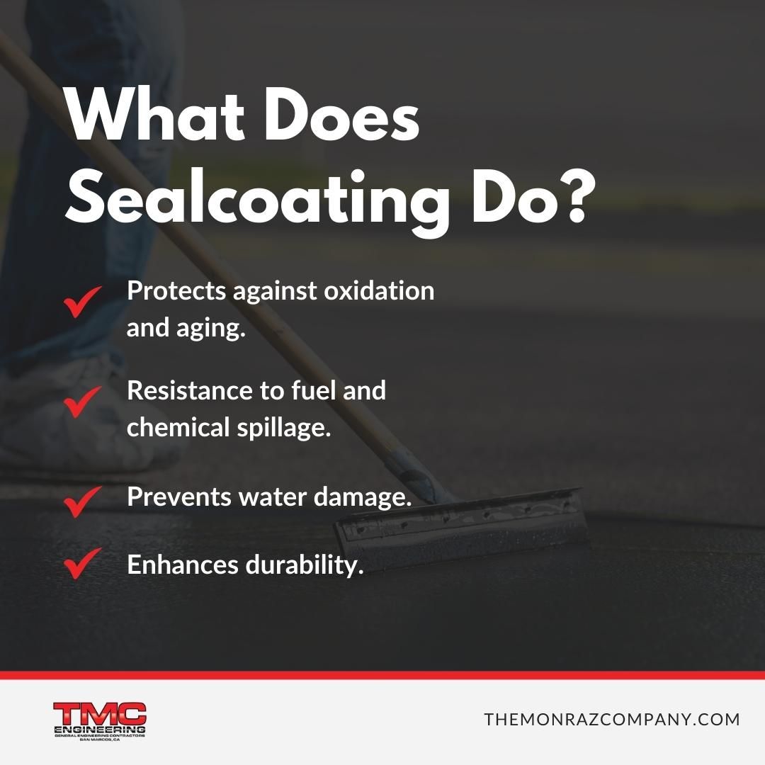 A poster that says what does sealcoating do