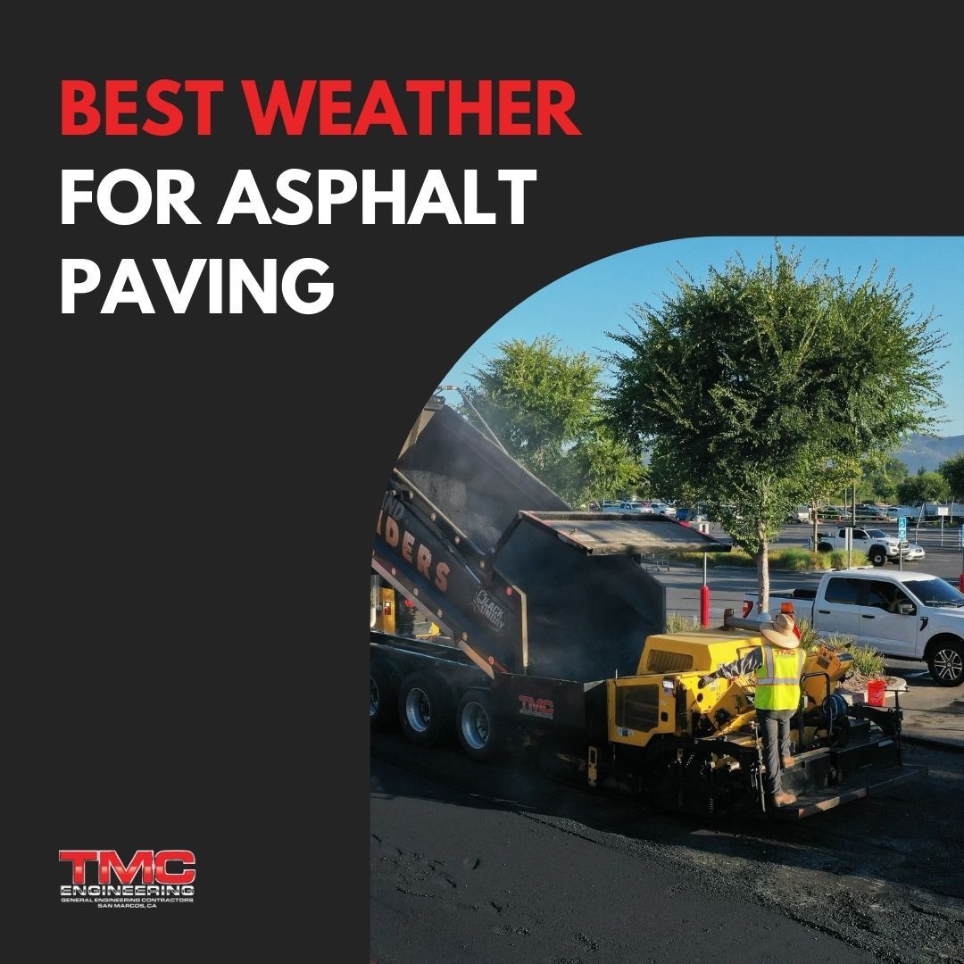 A poster that says best weather for asphalt paving