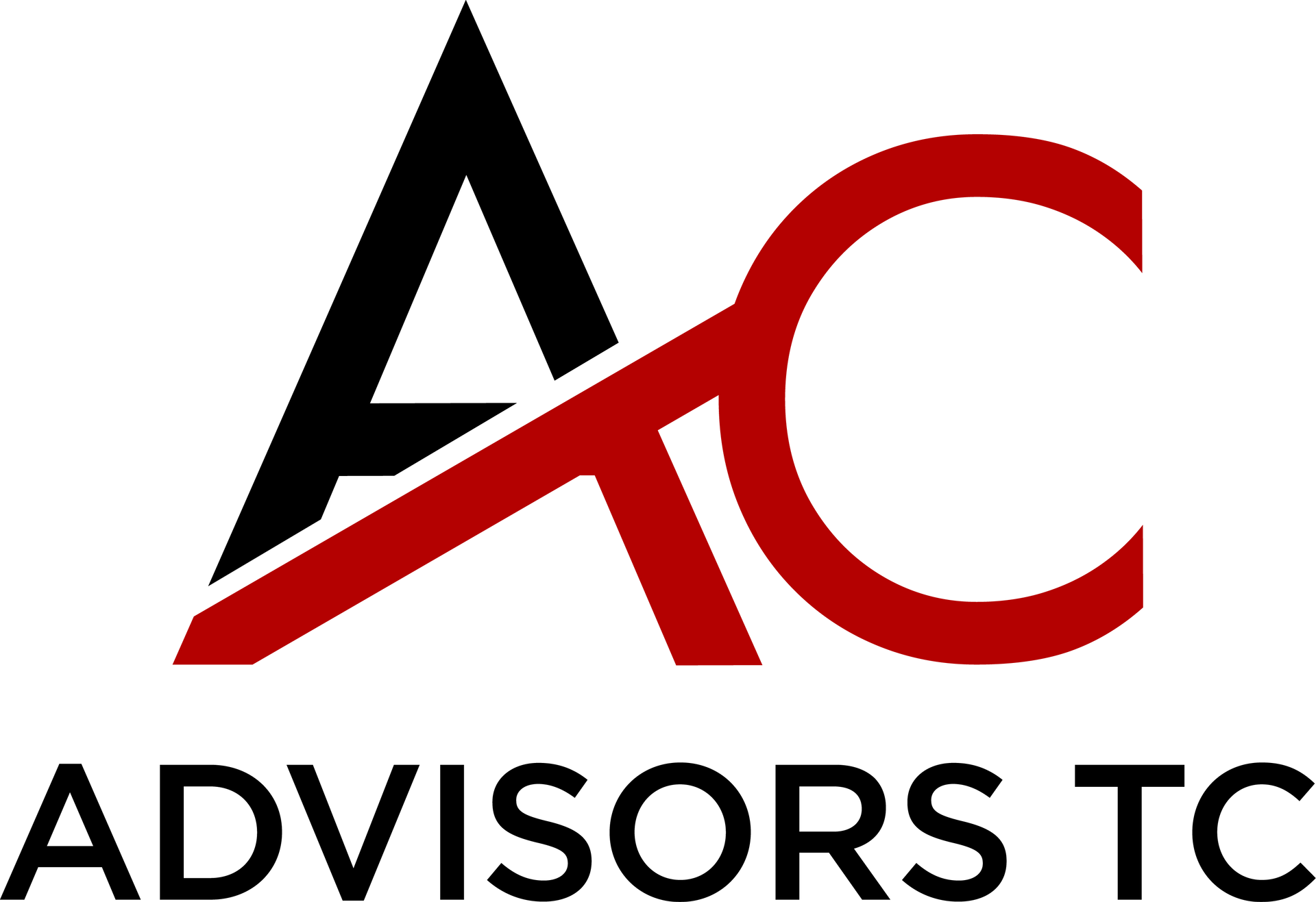 A black and red logo for advisors tc