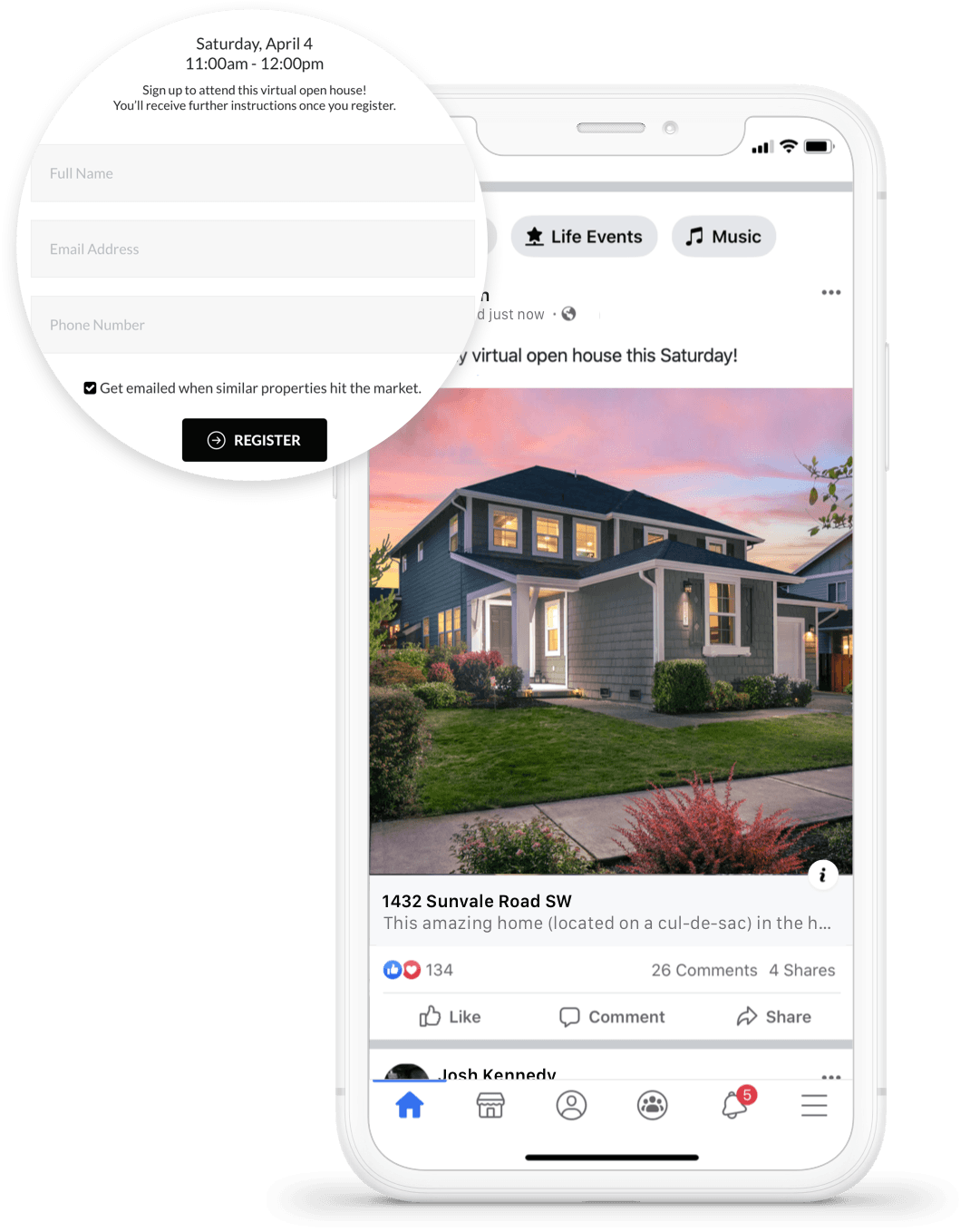 A cell phone with a picture of a house on it.