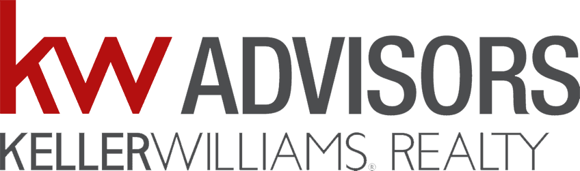 The logo for keller williams realty is red and black.