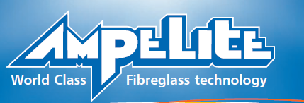 Ampelite logo: blue and white text on a blue gradient background; 