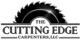 Logo for "The Cutting Edge Carpenters, LLC" featuring a saw blade above the text.