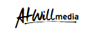 AtWill Media logo in black script on a white background