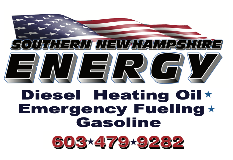 Southern New Hampshire Energy logo with US flag, text, and phone number for fuel services.